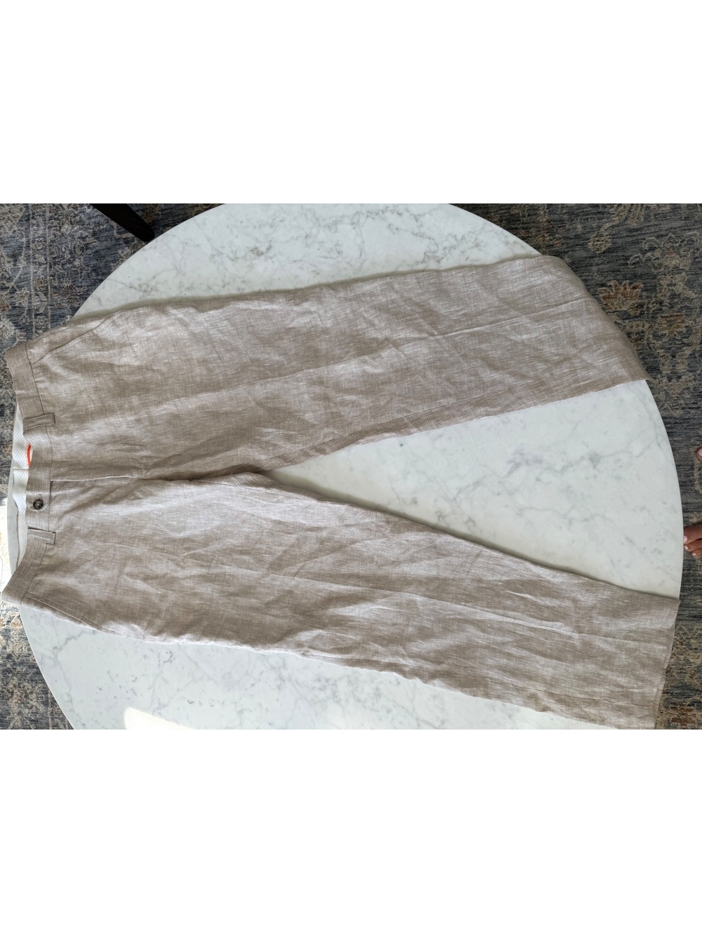 INSERCH Mens 36 100% Linen Pants Oatmeal Beige Dress Trousers P880